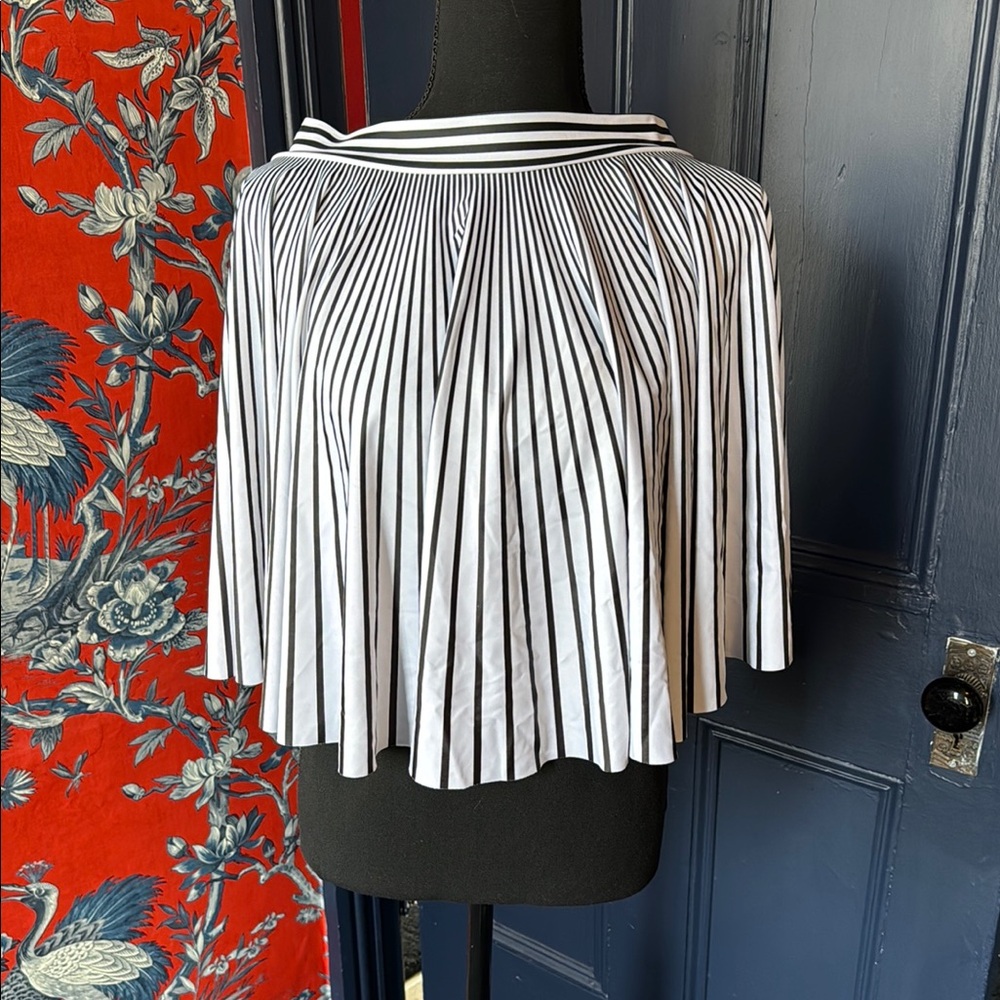 Blackmilk Striped Black and White Skater Skirt